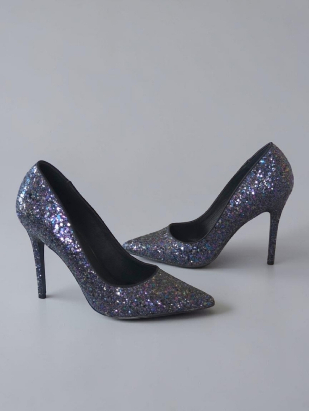 Steve Madden Atlantic Blue Glitter Heels Sparkle Pumps 7.5